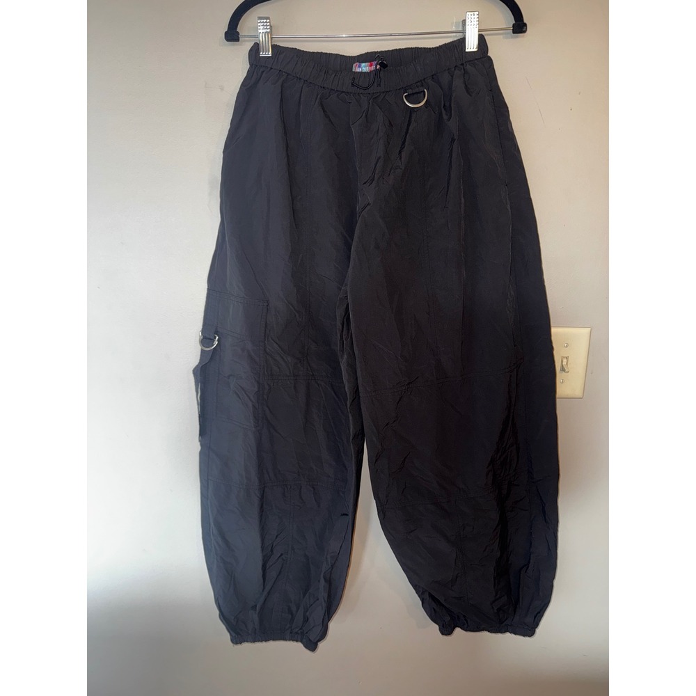 Urban Outfitters Sloan Baggy D Ring Black Cargo Parachute Pants Joggers